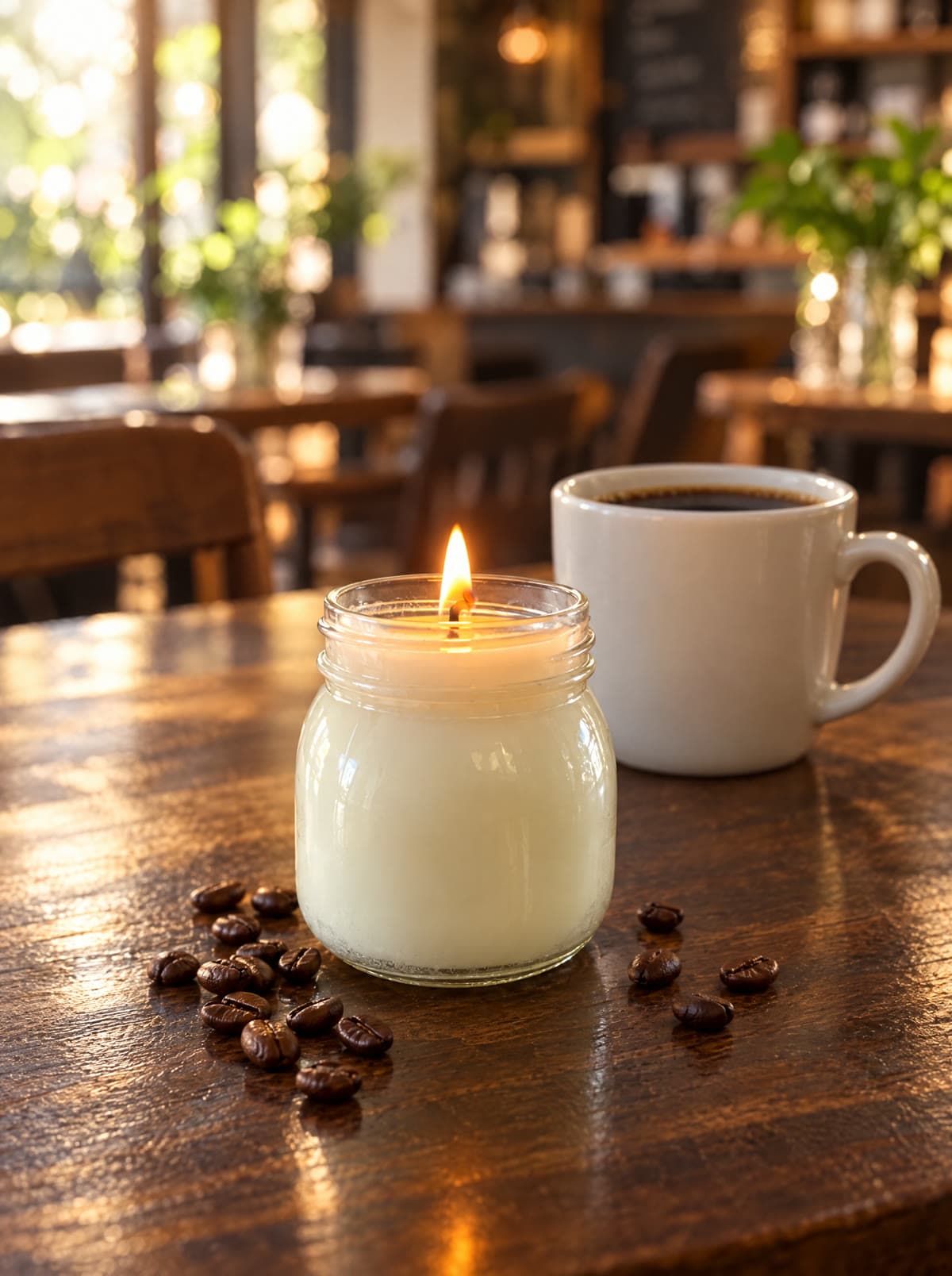 Coffee Shop Mason Jar Candle